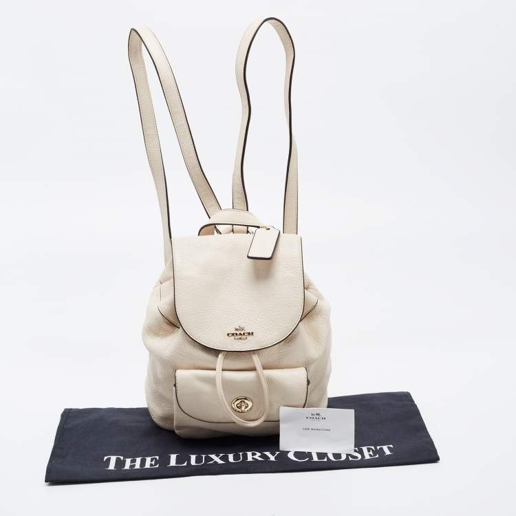 Pre Owned Coach Off White Leather Mini Billie Backpack