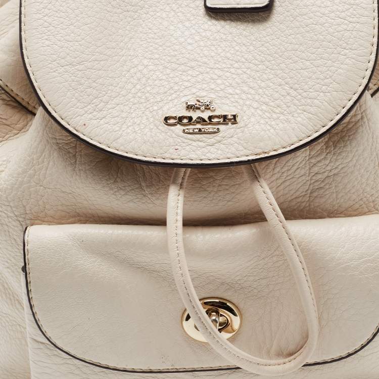 Pre Owned Coach Off White Leather Mini Billie Backpack