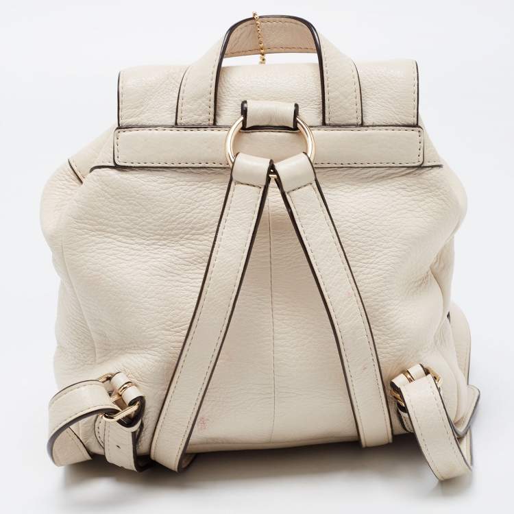 Pre Owned Coach Off White Leather Mini Billie Backpack