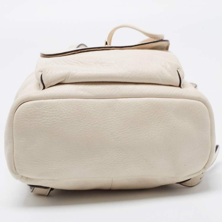 Pre Owned Coach Off White Leather Mini Billie Backpack
