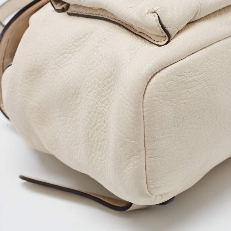 Pre Owned Coach Off White Leather Mini Billie Backpack