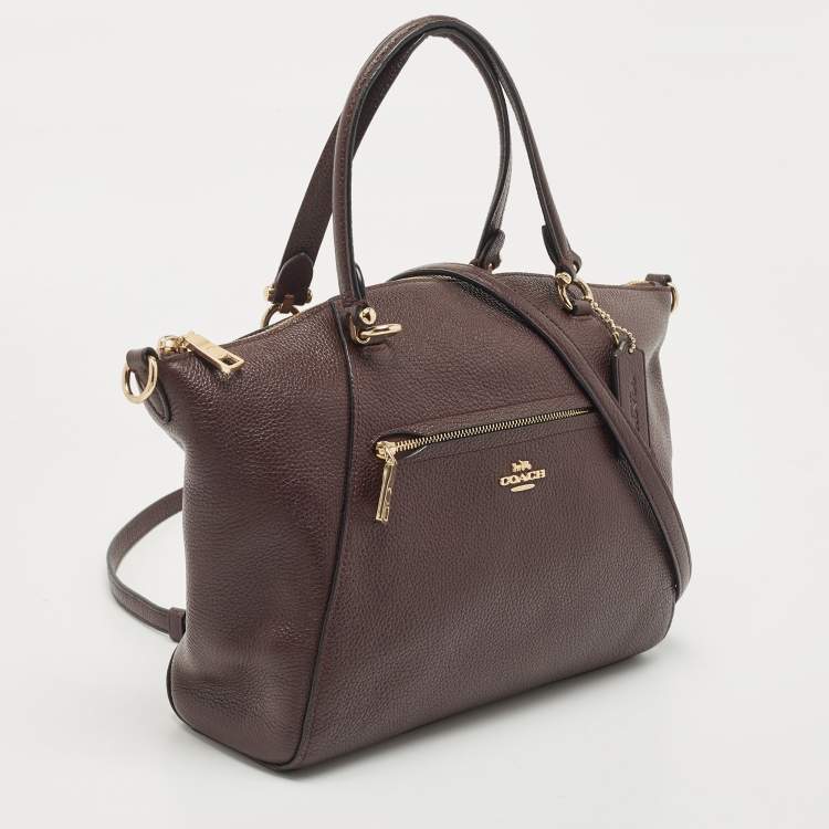 Pre Owned Coach Burgundy Leather Prairie Satchel