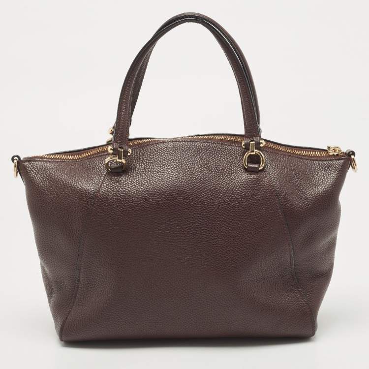 Pre Owned Coach Burgundy Leather Prairie Satchel