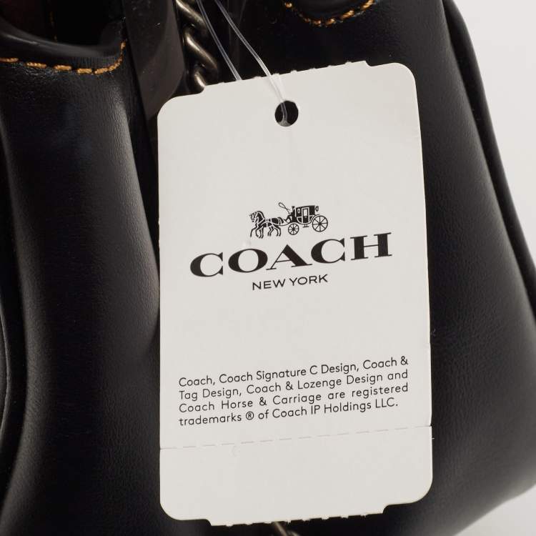 Pre Owned Coach Black Leather Floral Sequin Kiss Lock Crossbody Bag