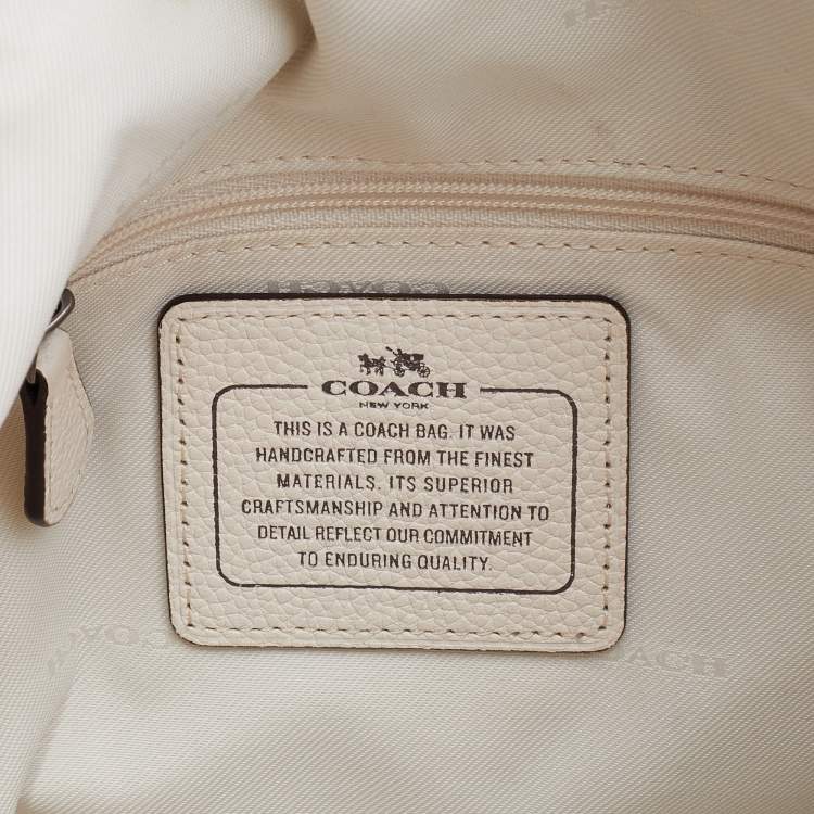 Pre Owned Coach White Leather Studded Edie Shoulder Bag