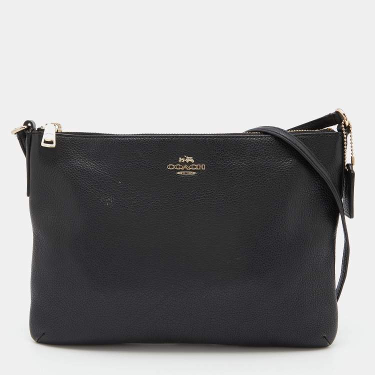 مملوكة مسبقًا Coach Black Leather Zip Crossbody Bag