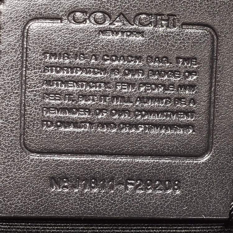 Pre Owned Coach Black/Grey Signature Coated Canvas City Zip Tote