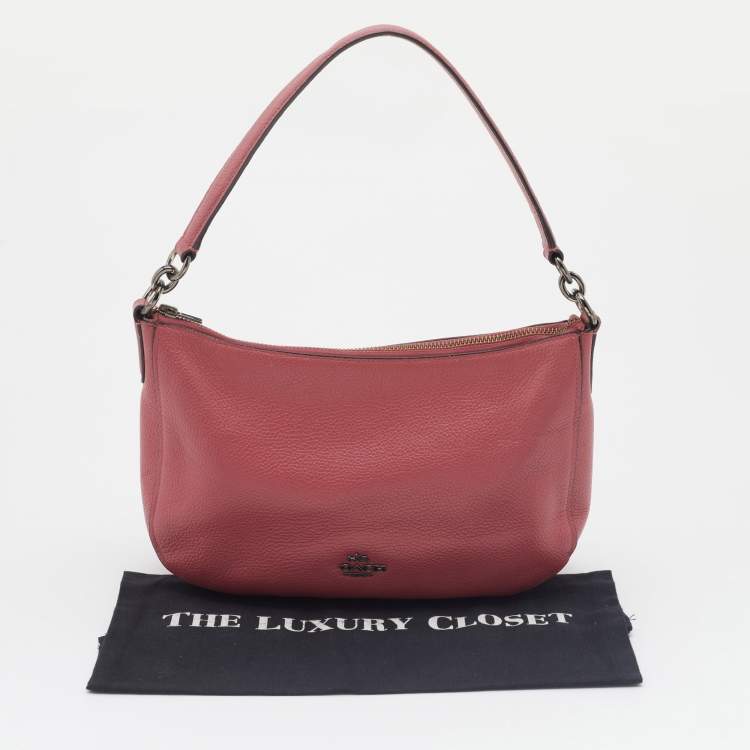 Pre Owned Coach Pink Leather Chelsea Hobo