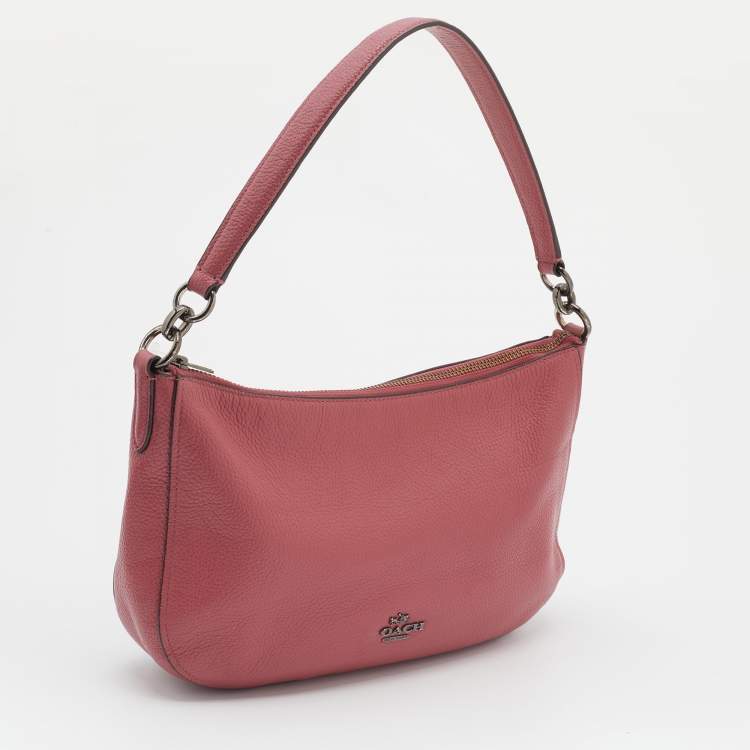 Pre Owned Coach Pink Leather Chelsea Hobo