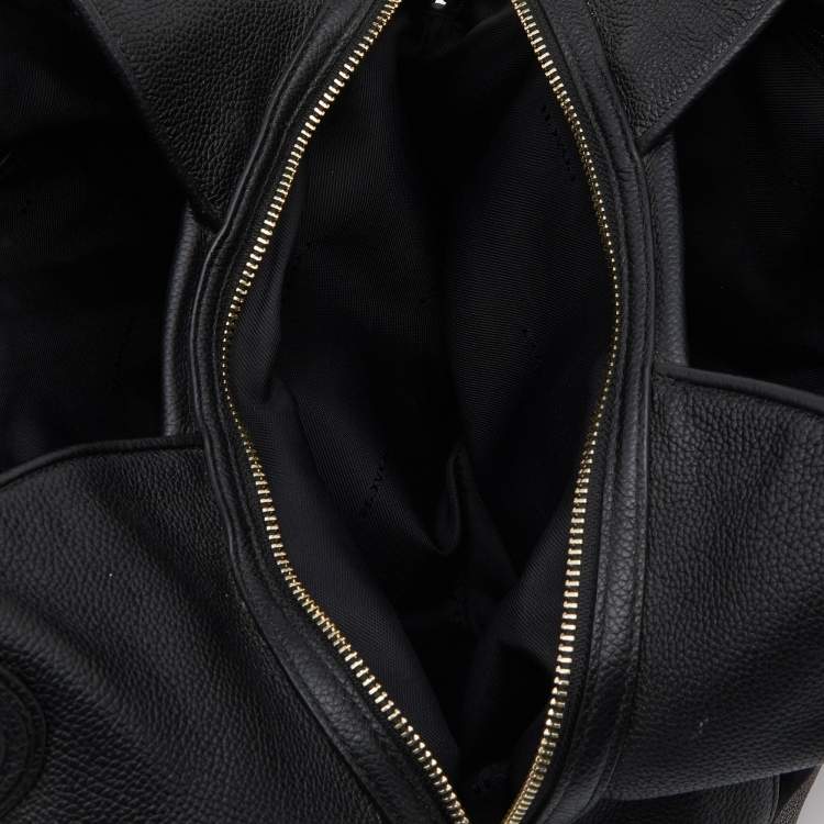 Pre Owned Coach Blck/Grey Leather and Suede Patchwork Edie Shoulder Bag