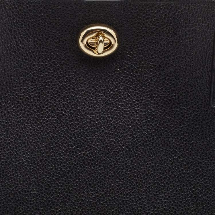 Pre Owned Coach Black Leather Charlie Bucket Bag