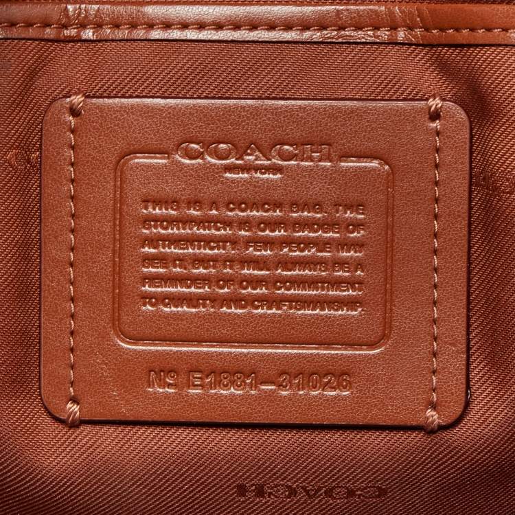 مملوكة مسبقًا Coach Brown Leather Turnlock Charlie Carryall Tote