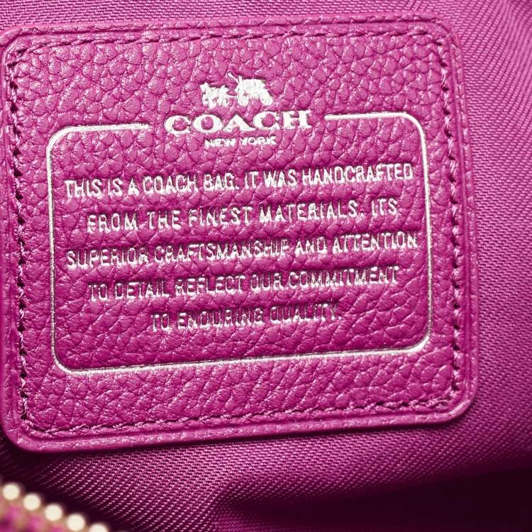 Pre Owned Coach Magenta Pebbled Leather Prairie Satchel