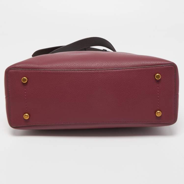 Pre Owned Coach Burgundy/Pink Leather Willow Bucket Bag