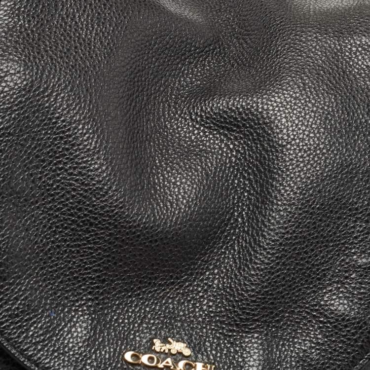 مملوكة مسبقًا Coach Black Leather Drawstring Backpack