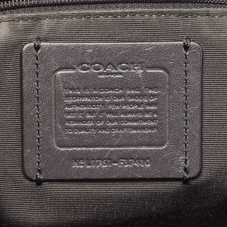 مملوكة مسبقًا Coach Black Leather Drawstring Backpack