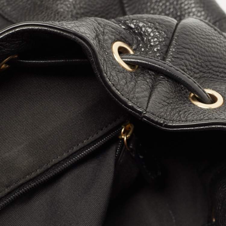 مملوكة مسبقًا Coach Black Leather Drawstring Backpack