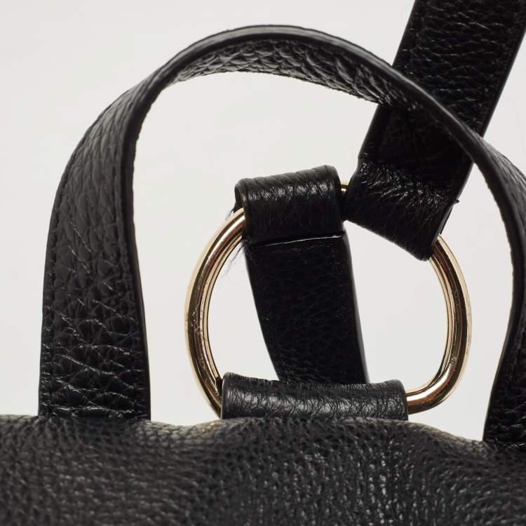 مملوكة مسبقًا Coach Black Leather Drawstring Backpack