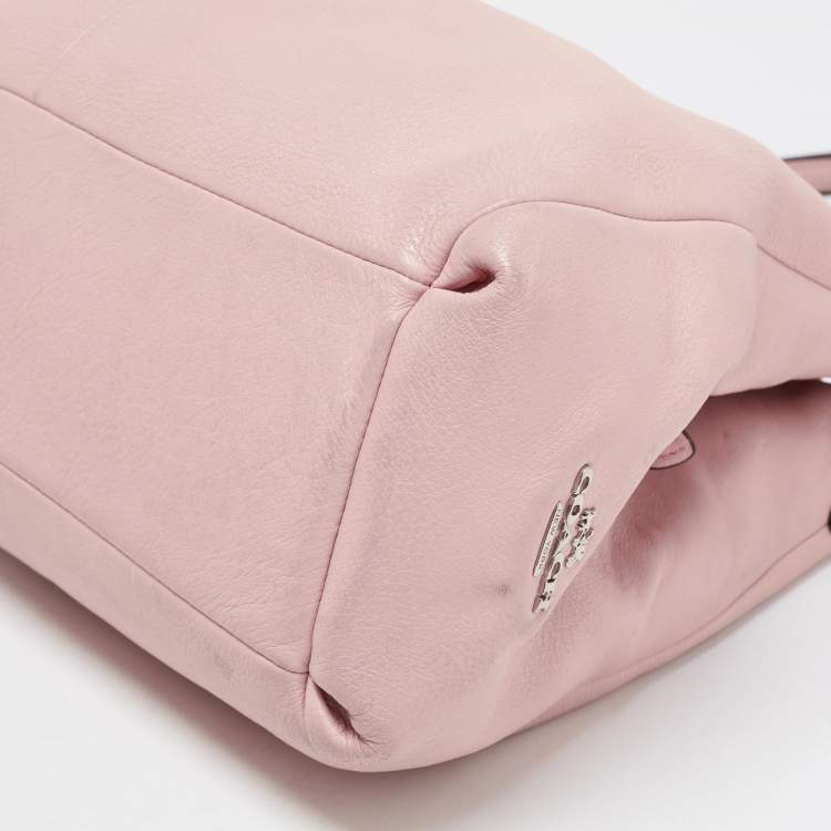Pre Owned Coach Pink Leather Edie Shoulder Bag