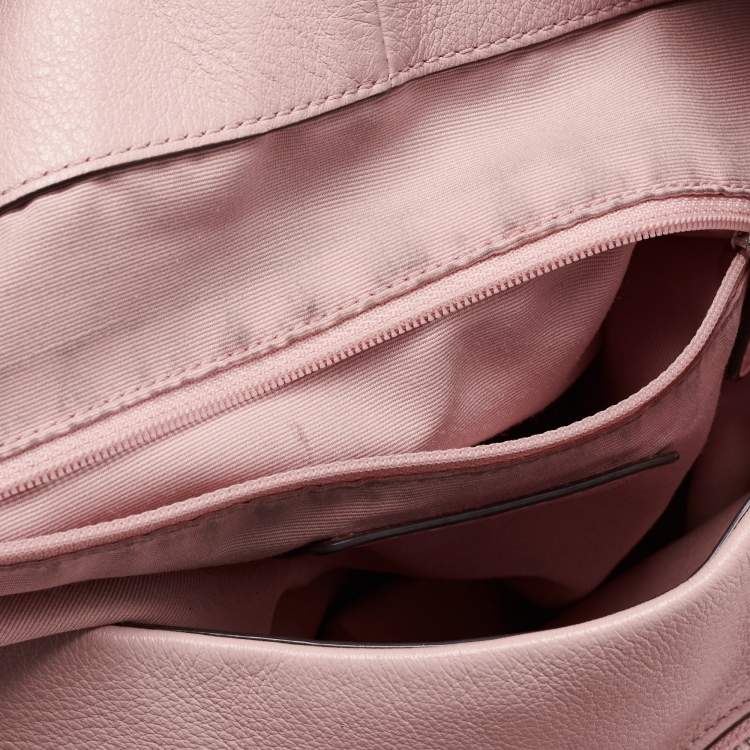Pre Owned Coach Pink Leather Edie Shoulder Bag