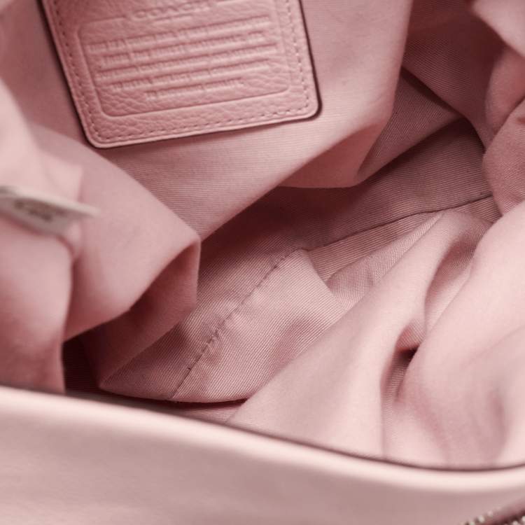 Pre Owned Coach Pink Leather Edie Shoulder Bag