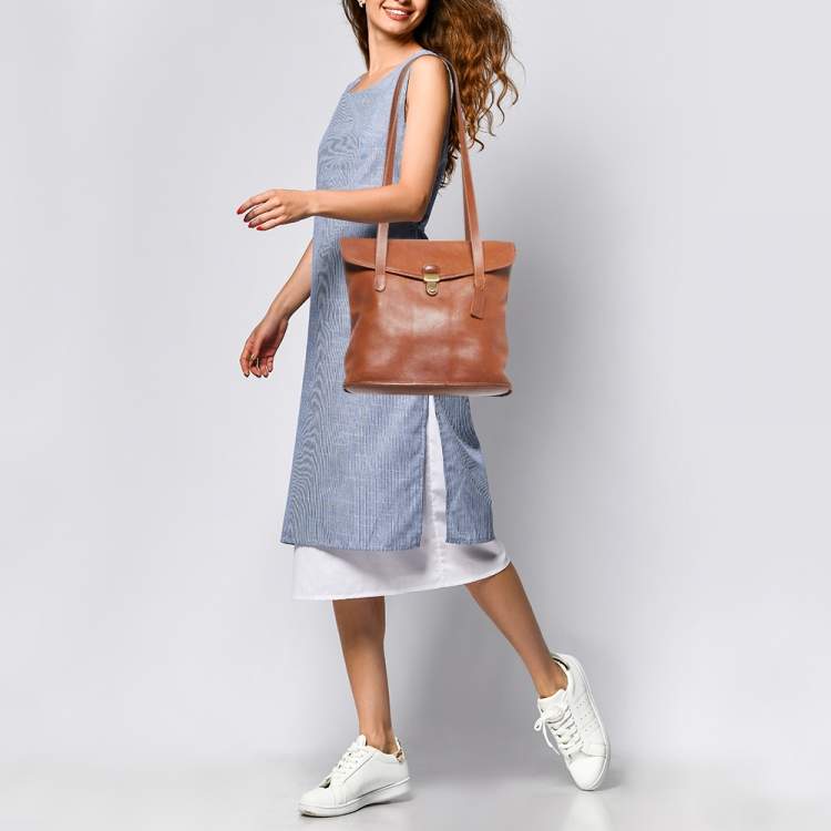 Pre Owned Coach Brown Leather Branson Tote 