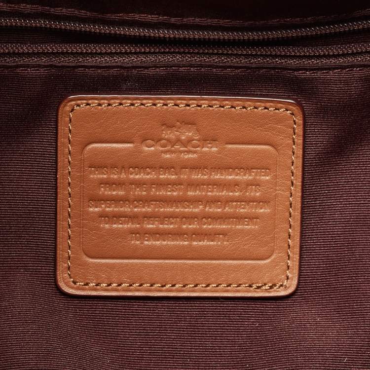 Pre Owned Coach Black/Beige Canvas And Leather Carlyle Shoulder Bag