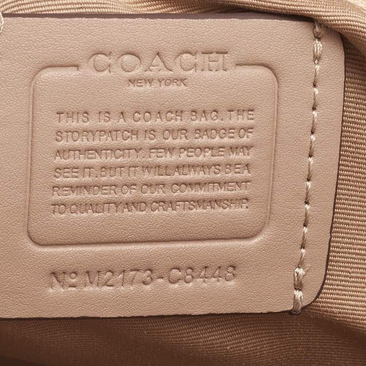 Pre Owned Coach Beige Leather and Canvas Dempsey Carryall Tote
