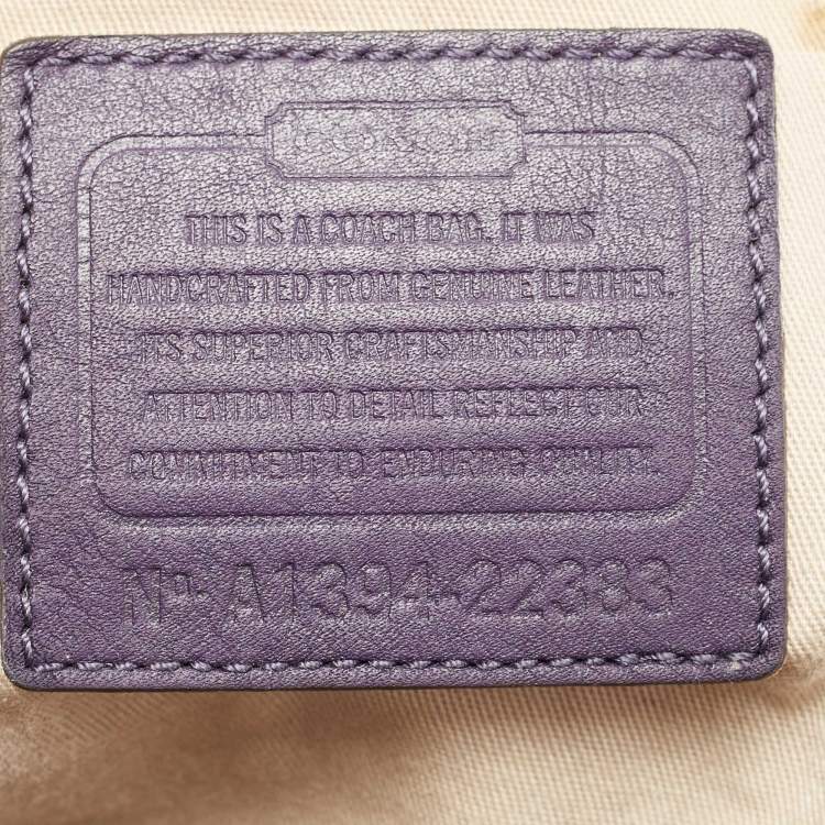 Pre Owned Coach Purple Leather Romy Top Handle Bag
