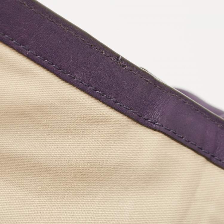 Pre Owned Coach Purple Leather Romy Top Handle Bag