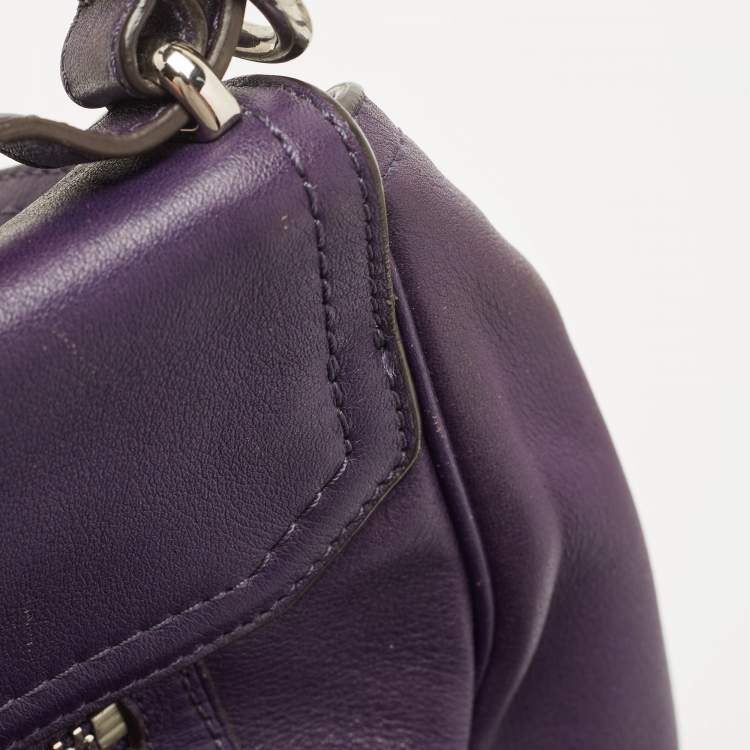 Pre Owned Coach Purple Leather Romy Top Handle Bag