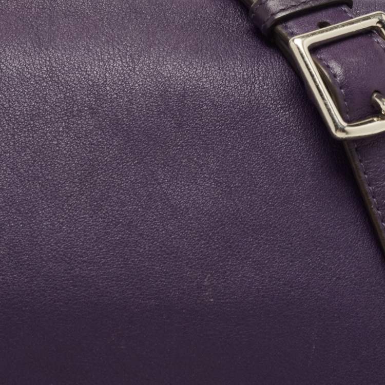 Pre Owned Coach Purple Leather Romy Top Handle Bag