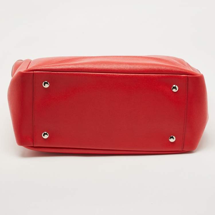 Pre Owned Coach Red Leather Large East West City Tote