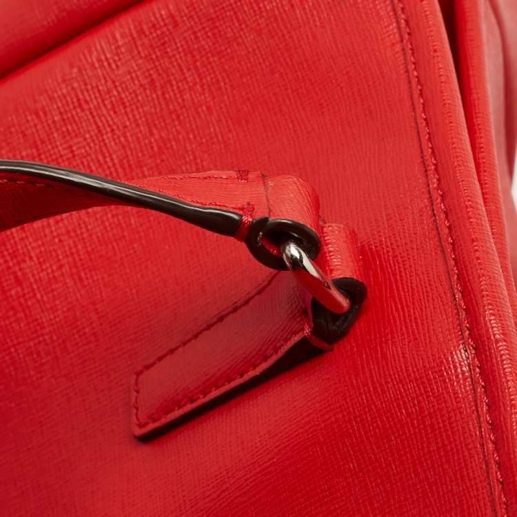 Pre Owned Coach Red Leather Large East West City Tote