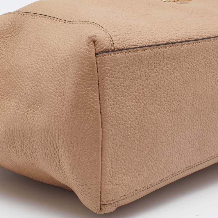Pre Owned Coach Beige Leather Edie Shoulder Bag