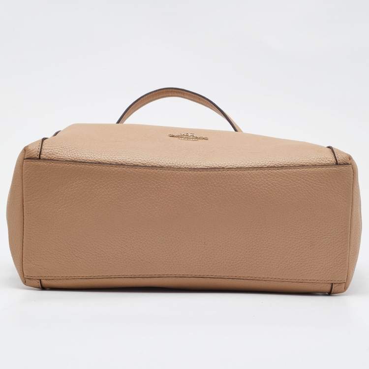 Pre Owned Coach Beige Leather Edie Shoulder Bag