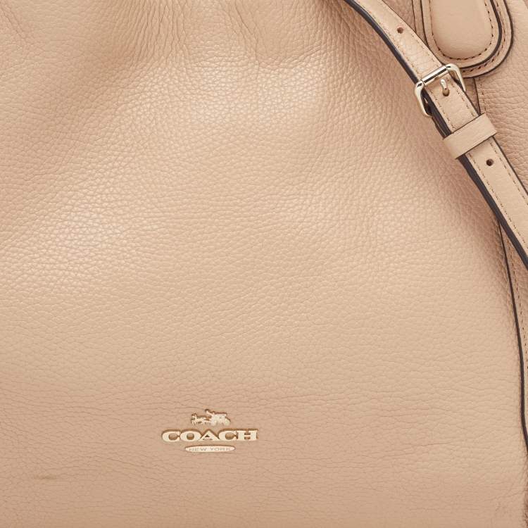Pre Owned Coach Beige Leather Edie Shoulder Bag