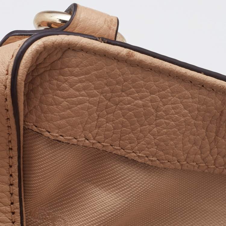 Pre Owned Coach Beige Leather Edie Shoulder Bag