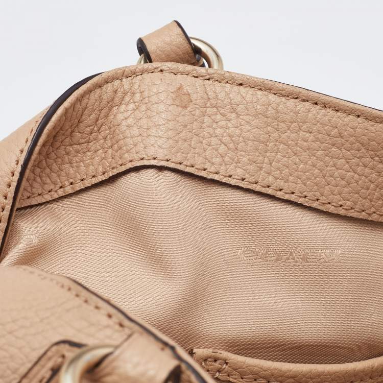 Pre Owned Coach Beige Leather Edie Shoulder Bag
