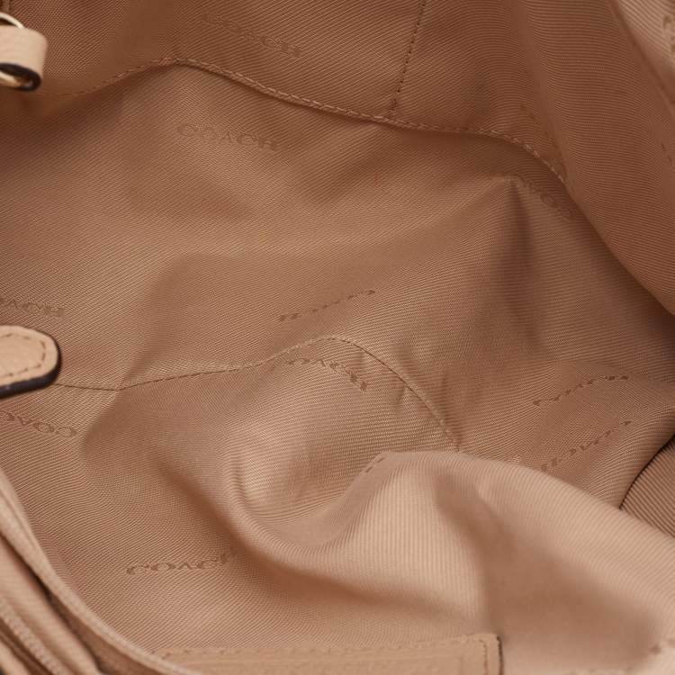 Pre Owned Coach Beige Leather Edie Shoulder Bag