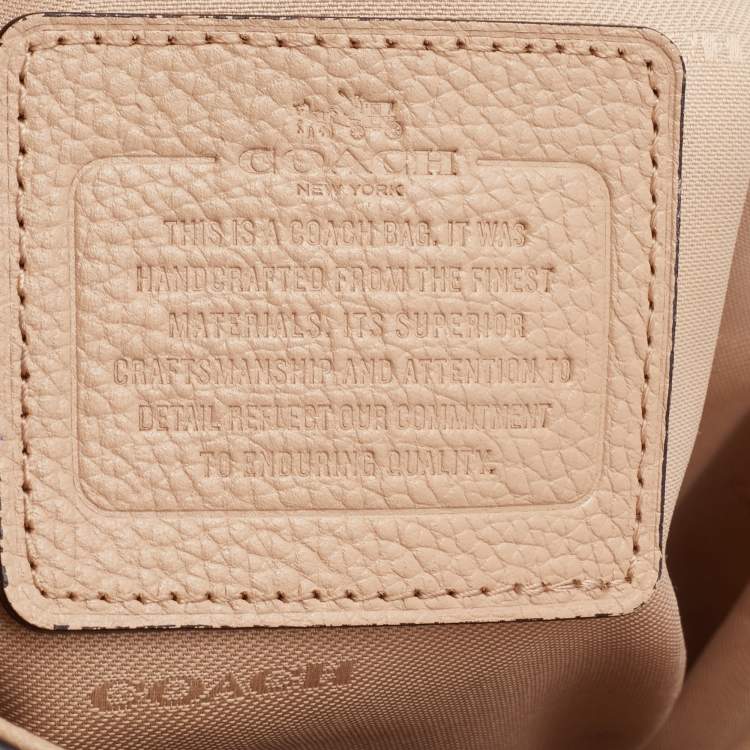 Pre Owned Coach Beige Leather Edie Shoulder Bag