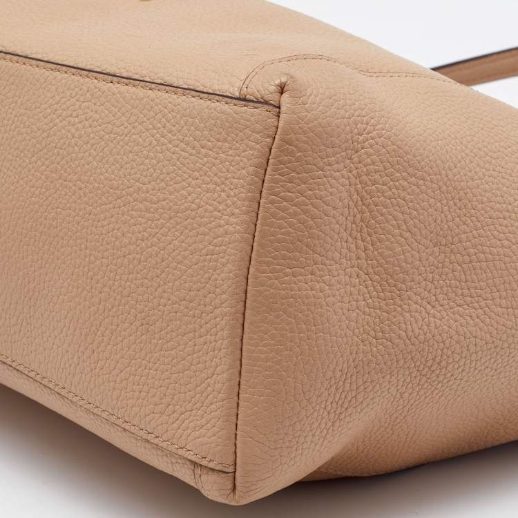 Pre Owned Coach Beige Leather Edie Shoulder Bag