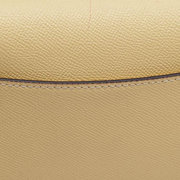 Pre Owned Coach Yellow Leather Wyn Flap Crossbody Bag