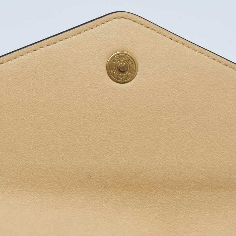 Pre Owned Coach Yellow Leather Wyn Flap Crossbody Bag