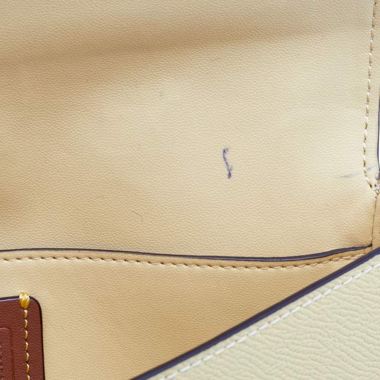 Pre Owned Coach Yellow Leather Wyn Flap Crossbody Bag