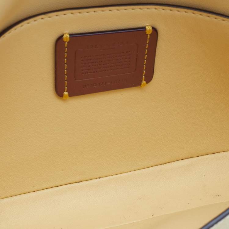 Pre Owned Coach Yellow Leather Wyn Flap Crossbody Bag