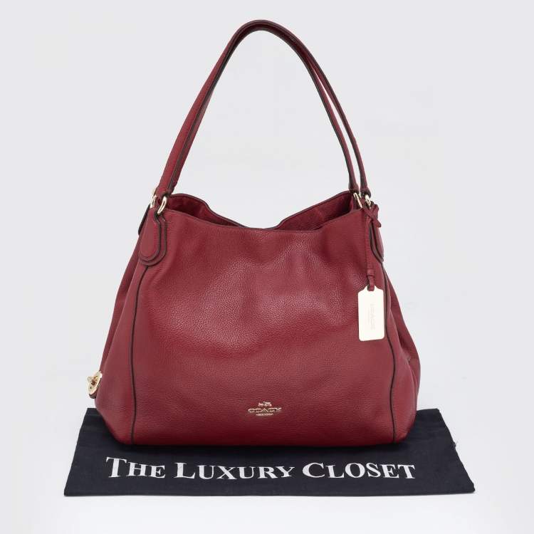 Pre Owned Coach Red Leather Edie 31 Shoulder Bag