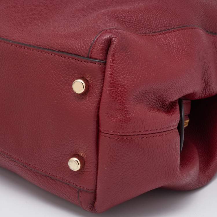 Pre Owned Coach Red Leather Edie 31 Shoulder Bag