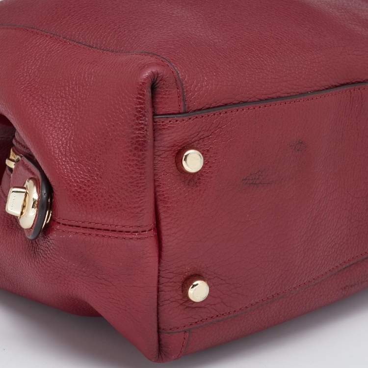 Pre Owned Coach Red Leather Edie 31 Shoulder Bag