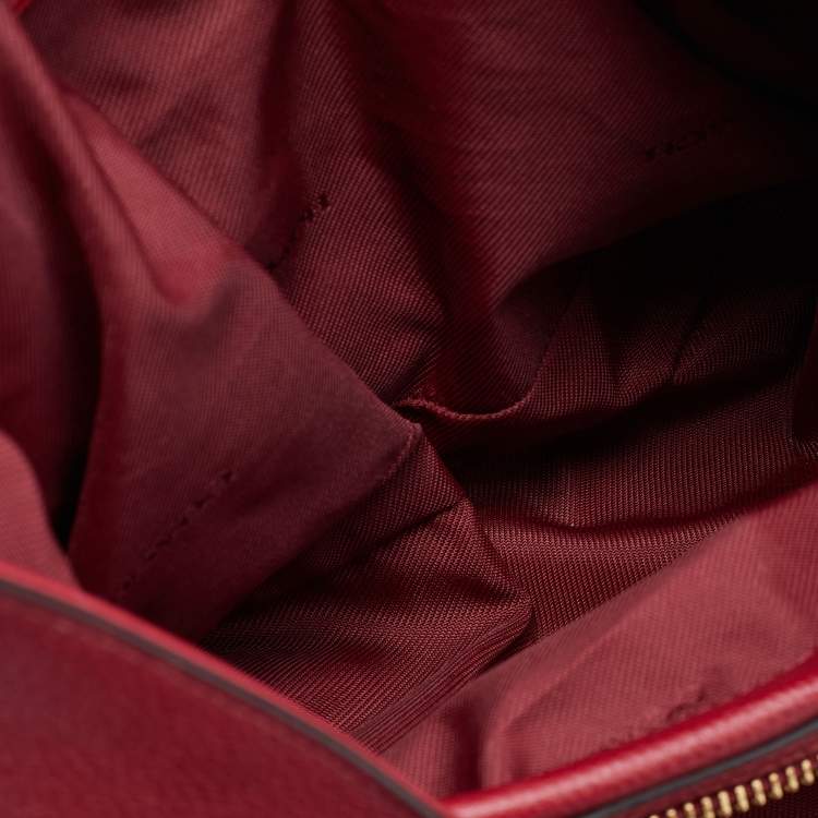 Pre Owned Coach Red Leather Edie 31 Shoulder Bag